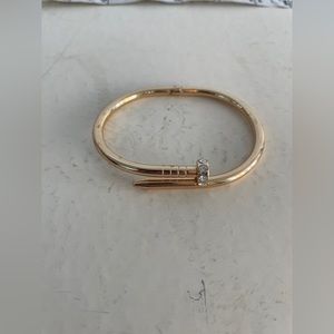 Sterling Forever Gold Plated Nail Bangle